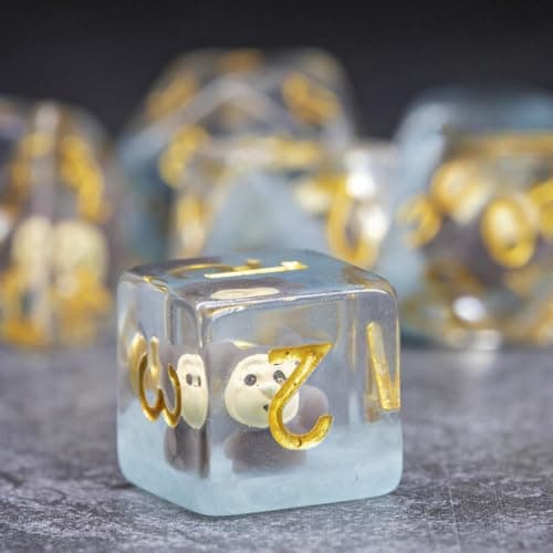 Creature Familiars Resin DND Dice Set Polyhedral Dice Set for Dungeons and Dragons RPG Pathfinder Tabletop TTRPG (Baby Monkey)