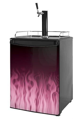 Kegerator Skin - Fire Flames Pink (fits medium sized dorm fridge and kegerators)
