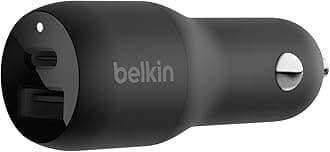 Sponsored Ad - Belkin 37W Dual Port (USB-C & USB-A) Fast Charge Car Charger Adapter. with 25W USB-C & 12W USB-A Ports Quick Charge All Compatible Devices (Mobiles, Tablets, Speakers and More), Black