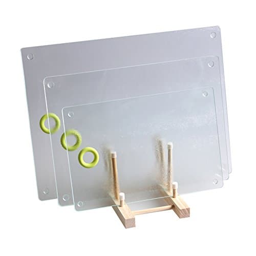 3Pcs Set Rough Surface Glass Breakfast Board Square Heat Insulation Pad Non-Slip Matte 11.8"x 15.7" 30x40cm | 9.8"x 13.8" 25x35cm | 7.9"x 11.8" 20x30cm