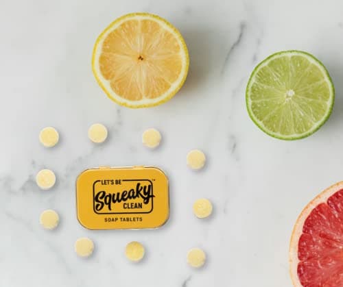 SqueakyClean Hand Made 30 Soap Tablets In Each Tin | Single Wash Hygiene Bar | Office, Travel & Pocket Friendly | Combo Of 3 (Lemon, Lavender And Orange Fragrance), 10 grams