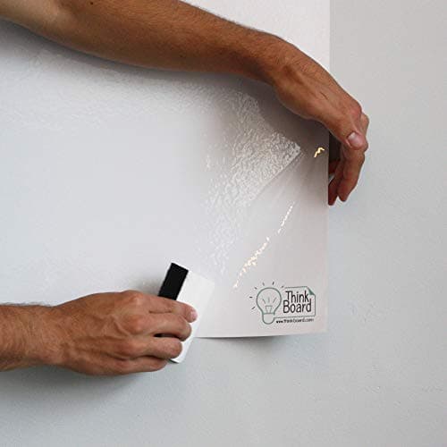 Think Board White Dry Erase Whiteboard 2'x3' – Self-Adhesive Reusable Writing Surface for Wall, Desk, or Fridge – Peel & Stick Removable Message Board for Home, Office & School