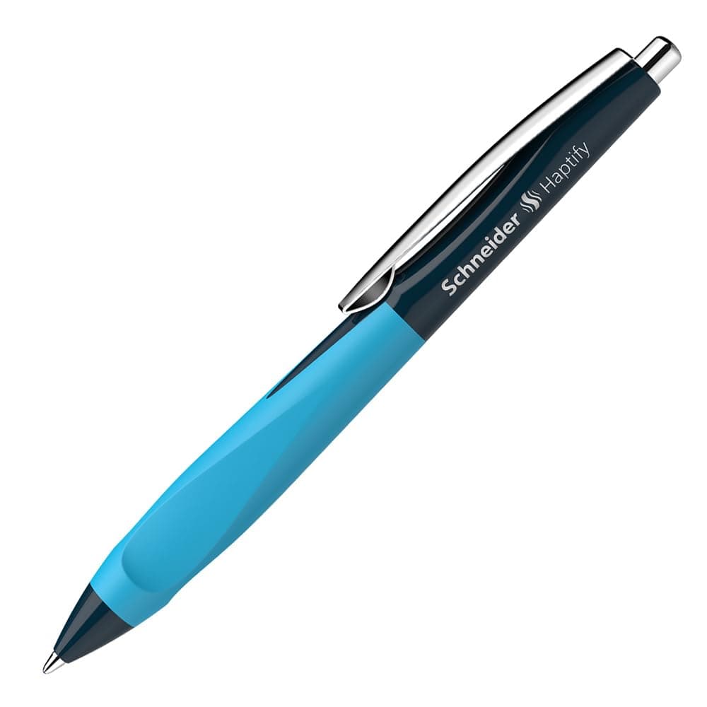 Schneider Haptify Writing Instruments Ballpoint Pen Push Mechanism M Blue Barrel Colour: Dark Blue/Light Blue