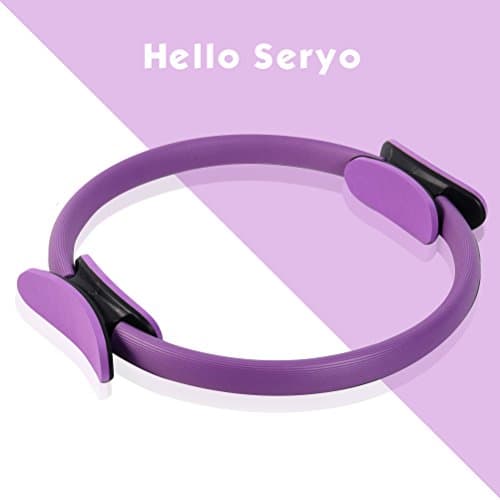 Pilates Ring - Exercise Yoga Magic Circle Premium Flexibility Power Resistance Professional Toning Dual Grip Fitness for Full Body Building by Seryo Purple