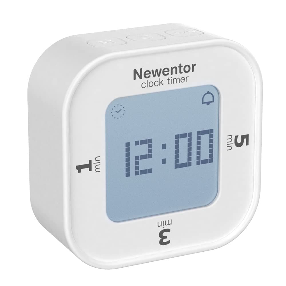 Kitchen Timer, Newentor Digital Productivity Timer with Alarm Clock, Kids Timers Count Up and Countdown with 1, 3, 5 Min Preset, Desk Timers for Cooking Classroom Study and Work