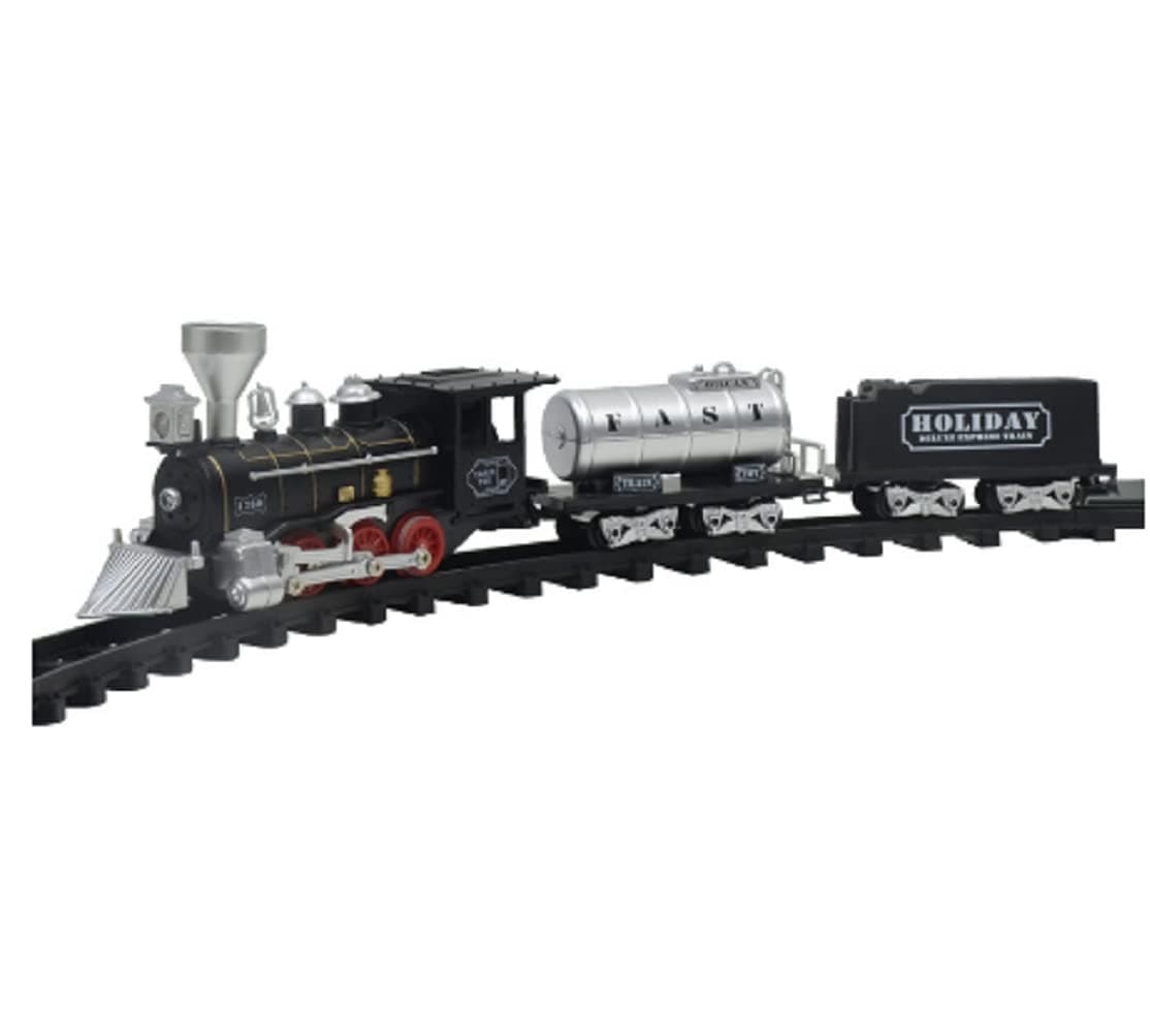 5pcs Train Toy Full Set Classical Simulation Sound Battery Powered Train Set with Track Gift