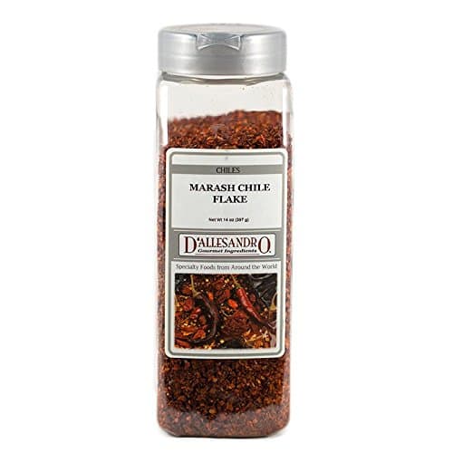 D'Allesandro Marash Chile Flakes, 14 oz Jar, Authentic Turkish Spice, Gourmet Cooking Ingredient