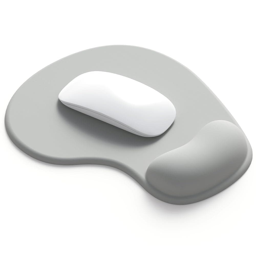 Office Mousepad with Gel Wrist Support - Ergonomic Gaming Desktop Mouse Pad Wrist Rest - Design Gamepad Mat Rubber Base for Laptop Computer -Silicone Non-Slip Special-Textured Surface (02Grey)