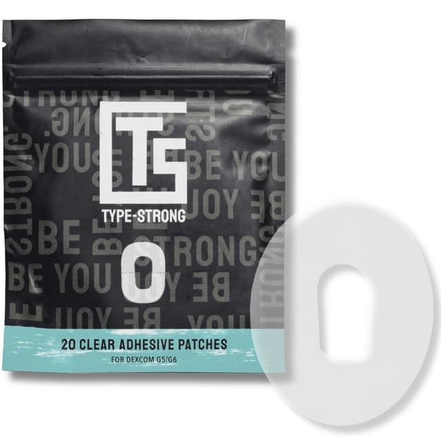 TYPE STRONG Dexcom G6 Adhesive Patches, Waterproof & Sweatproof for Sensitive Skin, CGM Sensor Patches, Dexcom G6 Patches, G5 and G6 Compatible, Breathable Over Patch Lasts to 10 Days, Easy to Apply