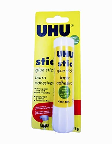 UHU Stic Permanent Clear Application Glue Stick, 0.74 Oz., White, 1 Stick Per Pack