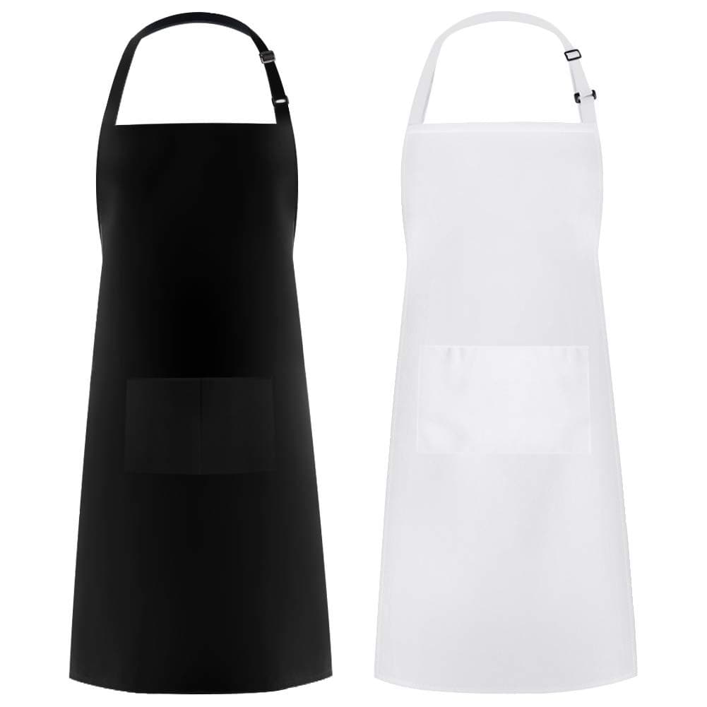 Syntus Apron for Men Women, Adjustable Cooking Kitchen Chef Aprons with 2 Pockets, Cotton/Polycotton/Polyester