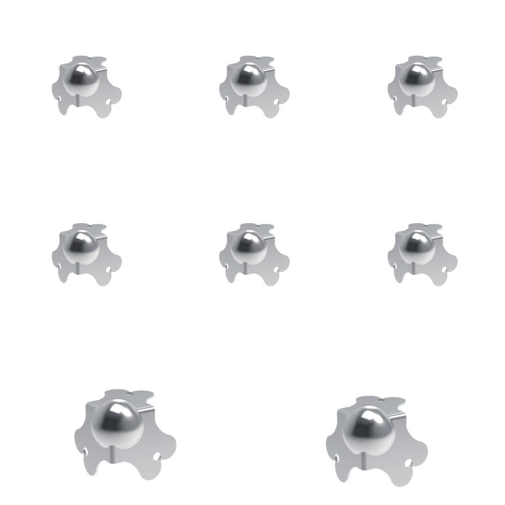 Penn Elcom Flight Case Small Ball Corner (Set of 8) Top/Male | Zinc Finish | DJ/Audio/Sound Box (4.1 * 4.1 * 4.1 cm) Round Angle Edge | Case Protection with 3 Holes | Easy to Fit