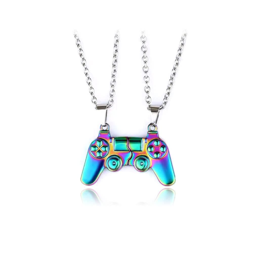 CicodCicod Game Controller Necklaces,Matching Necklace for Couples,Console Handle Pendant for Best Friends Valentine's Him and Her Lovers BFF Friendship Jewelry