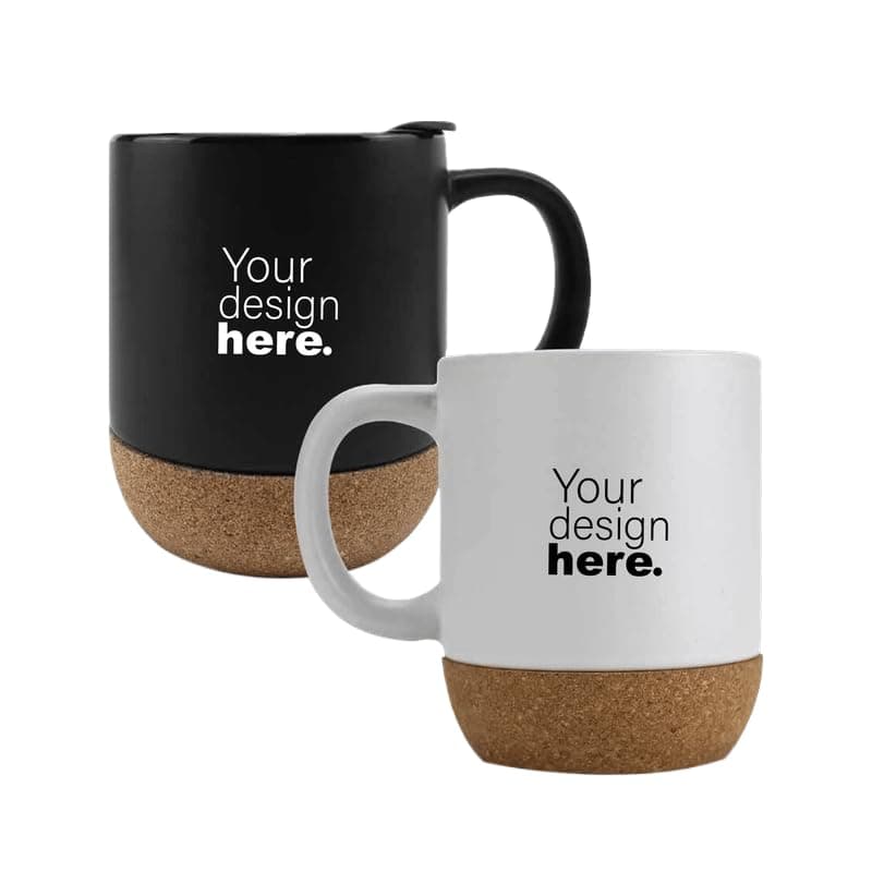 Merchlist Custom Premium Eco-Friendly Cork Coffee Mug Reusable Drinkware for Hot and Cold Beverages, Perfect for Home, Office, and Travel | Customizable Your Logo/Design |