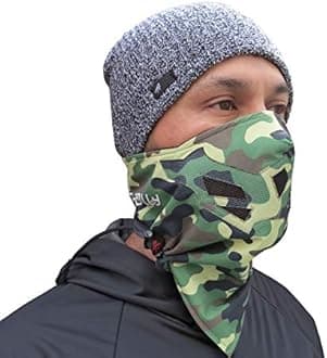 Grace Folly Unisex Adult's Half Balaclava Face Mask for Cold Winter Weather for Snowboarding, Ski, Motorcycle (Camo- Green)
