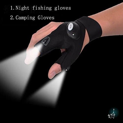GloveLite Right Hand 2LED White Flashlight Torch Cover Thump Index Finger Gloves,waterproof Reparing Glove,rescue Gloves