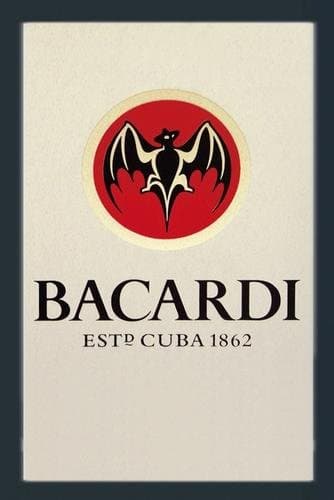 Bacardi - Bar Mirror (Classic Logo) (Size: 9" x 12")
