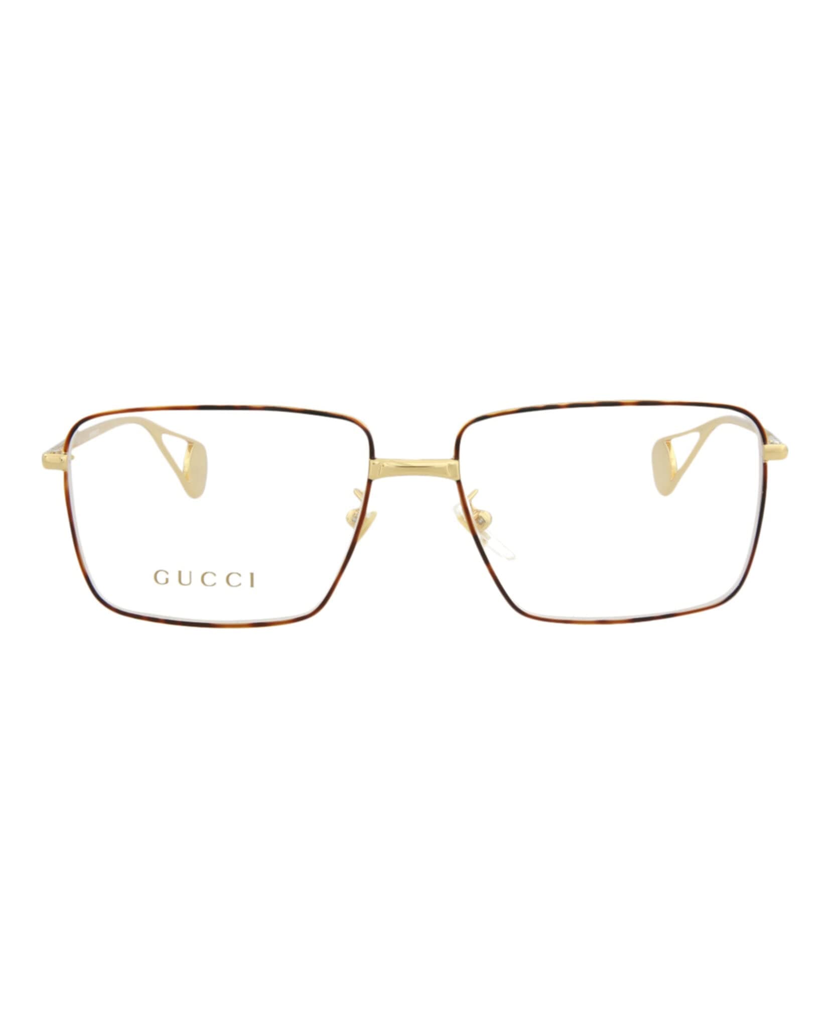 Gucci Square/Rectangle Optical Frames Gold Eyewear Made In Italy Metal Frame Designer Fashion for Everyday Luxury
