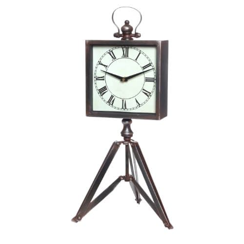 Wilco Imports Metal Tripod Table Clock, 11-1/2-Inch by 9-1/2-Inch by 22-Inch High