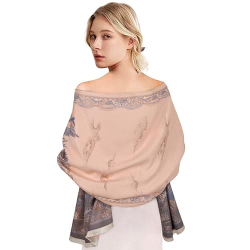 EXTREE Scarfs for Women Pashmina Silky Shawl Wrap for Evening Dressing Blanket Open Front Poncho Cape