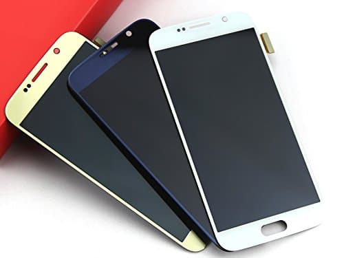 Samsung Galaxy S6 LCD Display Screen Replacement - Touch Digitizer Assembly for (All Models) G920 G920A G920P G920T G920V G920R4 G920F - with Samsung Logo (White)