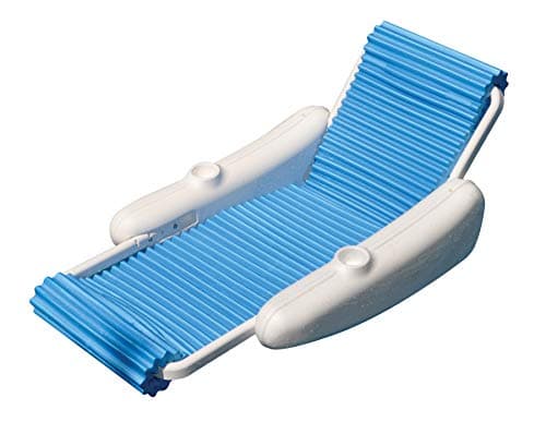 52" Blue and White Eva Float Swimming Pool Floating Lounge Chair