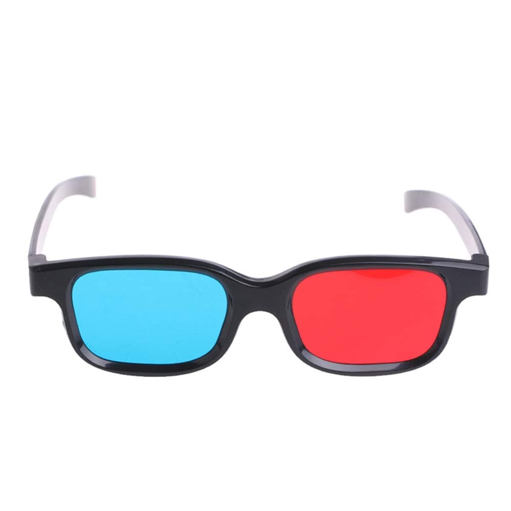 Docooler Universal 3D Glasses Black Frame Red Blue Eyeglasses Cyan Anaglyph 0.2mm ABS Glasses For Movie Game DVD