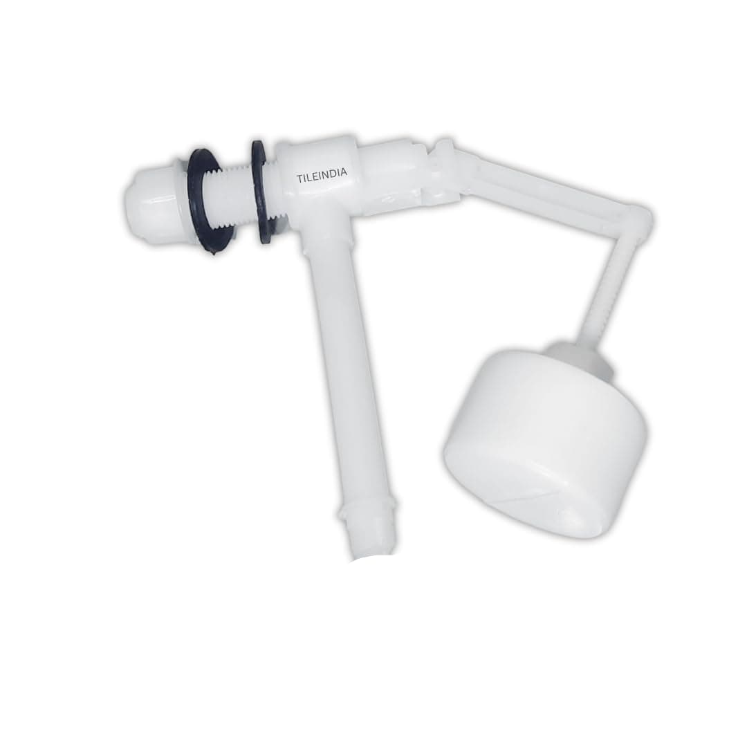 Plastic PVC Ball Cock Float Valve Set With Ball - Durable Water Float Ballcock Valve For Flush Tank, Toilet Accessory For Home(White) 1 Pc