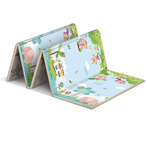 Kids Folding Play Mat Soft Rug Carpet Extra Large Size Thickened Baby Foam Nursery Rug Double-Sided Waterproof Portable Baby Crawling Mats 79 x 71 x 0.4 Inches