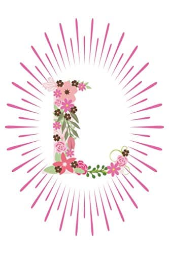 L: Initial L Monogram Notebook Journal Gift Pink Floral letter design (Pink Flower Letters Monogram Journals)