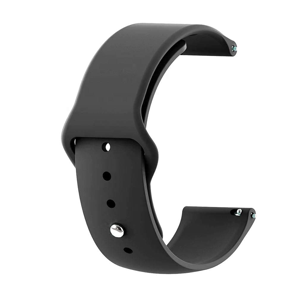 M.G.R.J® Soft & Flexible Silicone Strap for Any Smartwatch with 22mm Lugs (Black)