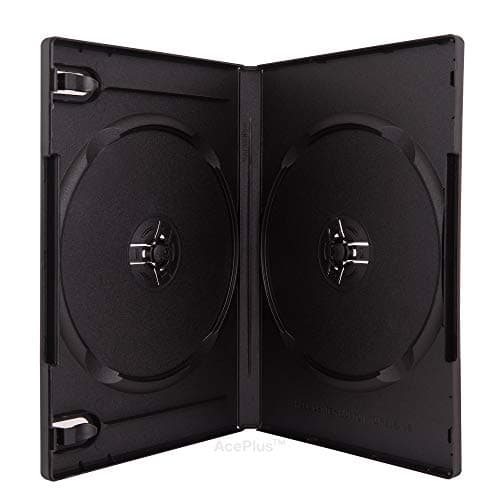 AcePlus DVD Case Standard 14mm Black Double Virgin Material Premium Grade 10 Pieces
