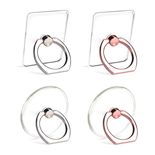 Cell Phone Ring Holder Transparent Phone Ring 4 Pack Phone Ring Holder 360 Degree Rotation Finger Ring Stand Kickstand Compatible iPhone Ring Holder Samsung Galaxy S7 S8 LG Google