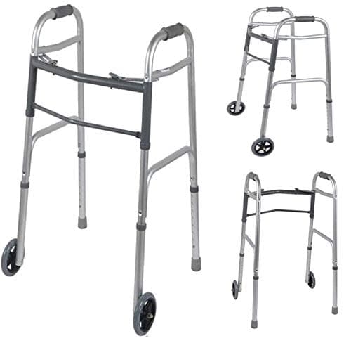 Birsppy MEDEX™ Folding Rollator 2 Wheels Zimmer Walking Frame with Wheels Lightweight Mobility Disability Aid