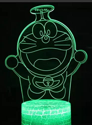 Large Image DORAEMON Acrylic 3D Night Lights USB LED Table Lamp Touch And Remote Control Home r2d2 3D Arts Lamp - Action Figures 3D Table Lamp 7 colors 16 color Changing Decor Night Light Gifts