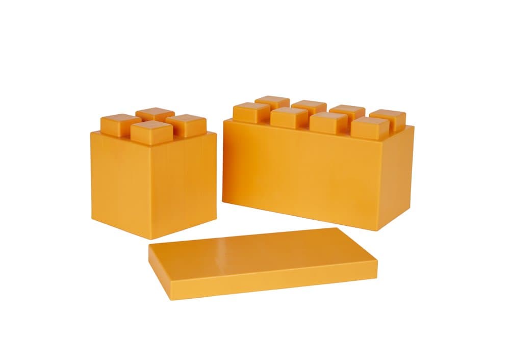 EverBlock Modular Building Blocks - Single Color Mixed Block Combo Pack - 26 Orange Blocks