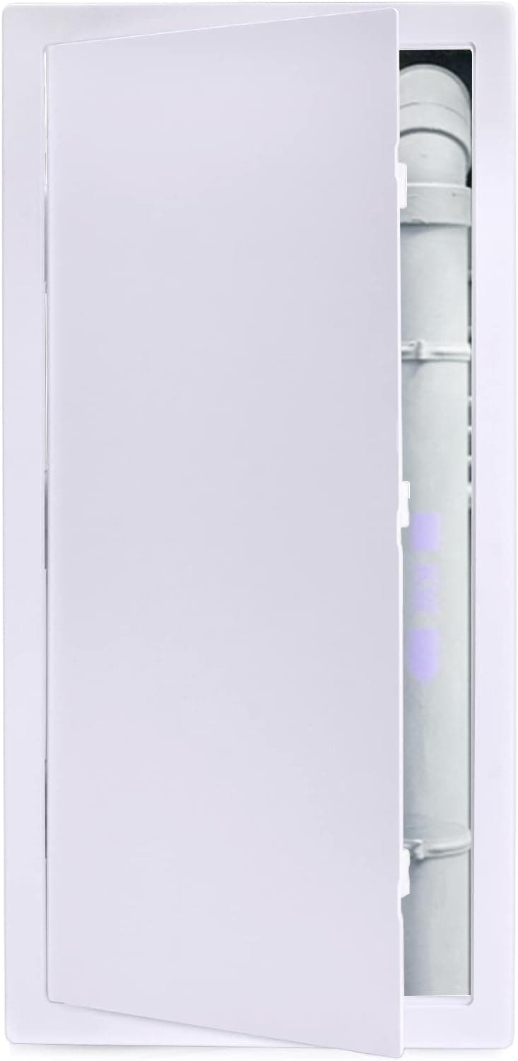 SuteckPlumbing Access Panel for Drywall Ceiling 14 x 29 Inch Reinforced Plastic Wall Access Doors Removable Hinged White