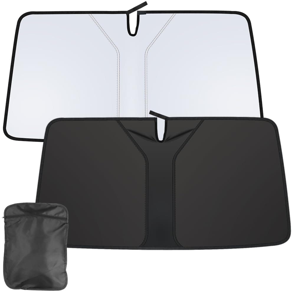Car Windshield Sunshade 142*70cm Upgraded Thickened material Car Front Window High magnification sun protection To Keep Your Vehicle Cool with Storage bag Blocks UV Ray For Most Cars SUV MPV