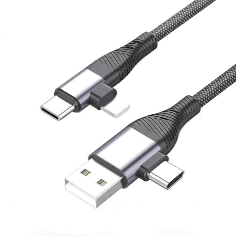 ZESTIFY 4 IN 1 65W Unbreakable Nylon Braided Multi Functional Fast Charging Cable with Fast Data Transfer,Compatible with All Type C Android Smartphone & iphone Device etc. (Black)