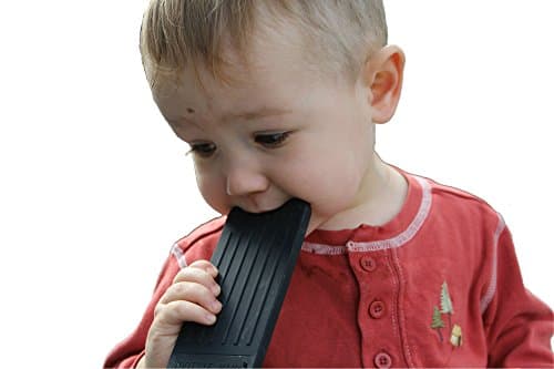 "Chew This Instead" iPhone Shaped Baby Teething Toy, Black - Safe for Infants and Toddlers, Soft Silicone BPA Free by Tootsie Mama