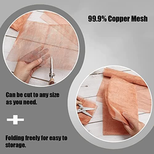 3 Pack 40 Mesh 99.9% Pure Copper Screen Woven Mesh Screen, Copper Mesh Cloth Fine Mesh, 11.8x11.8 Inch
