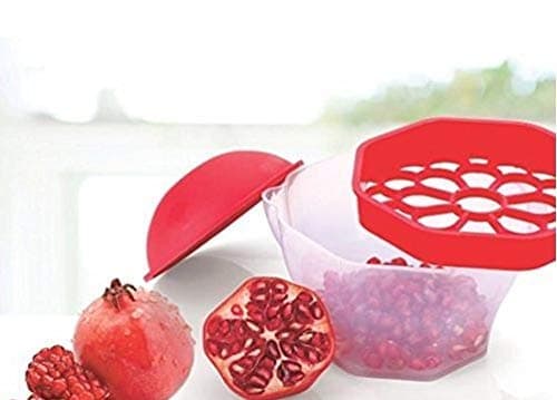 Divine (ZICON) 2 in 1 Plastic Pomegranate (Anar) Seed Extractor and Orange Juicer-Red