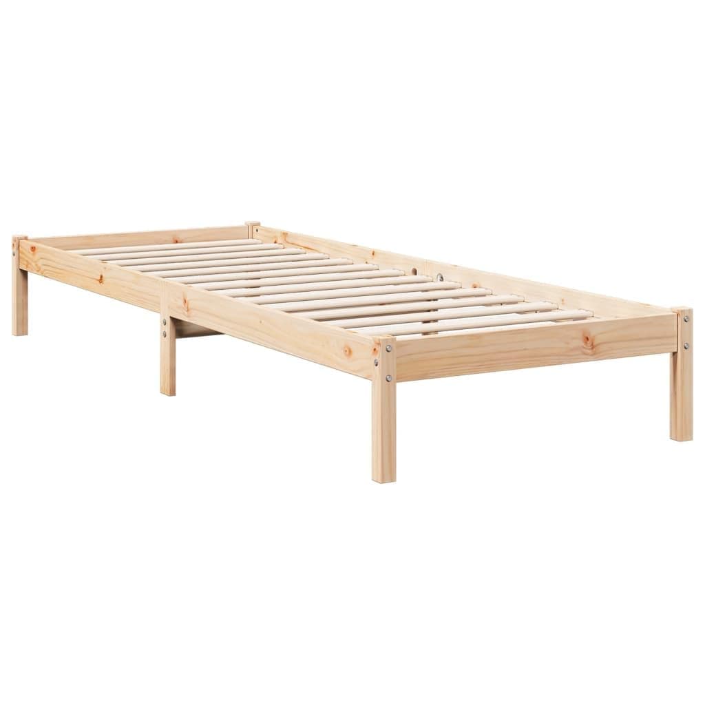 vidaXL Extra Long Bed Frame - Solid Pine Wood - 225.5x85.5x31 cm - Fits 80x220 cm Mattress - Bedroom Single Bed - Slats Included - Assembly Required