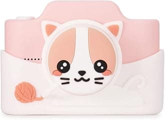 Kidamento Kids Digital Camera & Video Camcorder with Touchscreen, Soft Silicone Casing, Detachable Lens Cap, 32GB Memory Card - Model K Meowie The Cat