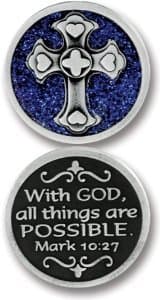 With GOD All Things Are Possible - POCKET Token MARK 10:27 BIBLE Verse - 1.25" Metal Coin - INSPIRATIONAL Gift - PROTECT