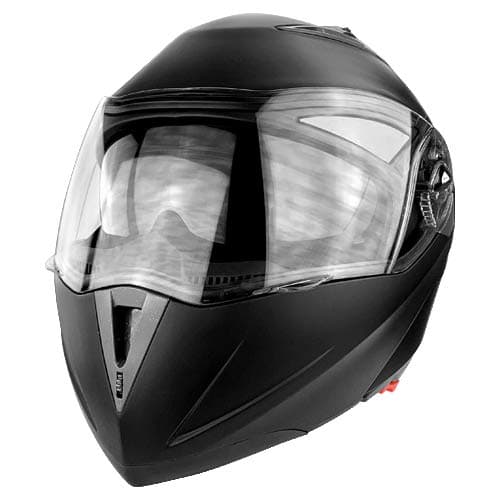 Full Face Modular Flip Up DOT Motorcycle Helmet with Dual Visor Matte Black