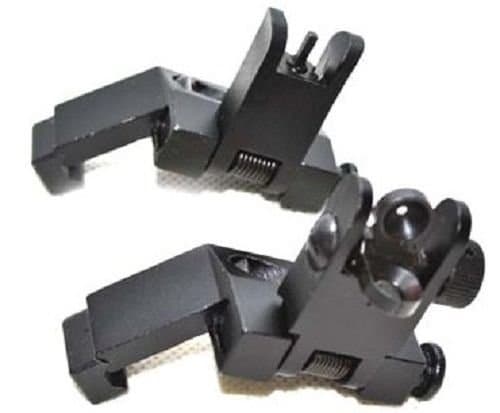 MUDCAT OUTDOORS Front and Rear Flip Up 45 Degree Offset Rapid Transition Backup Iron Sight