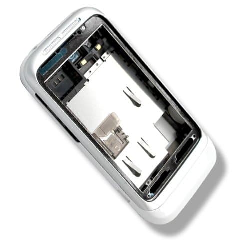 Original OEM Genuine White Front Bezel Frame Housing Cover Case Faceplate Panel Fascia Plate+Battery Back Door Cover+LCD Glass Lens FOR HTC Wildfire S A510c Fix Repair Replace Replacement