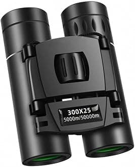 300x25 HD Powerful Binoculars 5000M Long Range Folding Mini Telescope Professional Hunting Telescope Zoom Military HD BAK4 FMC Optics for Hunting Sports Outdoor Camping Travel Outdoor Gifts