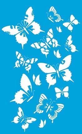 34 cm x 21 cm Flexible Plastic Universal Stencil - Wall Airbrush Furniture Textile Decor Decorative Pattern Design Art Craft Drawing Stencil Wall Stencil - Butterflies